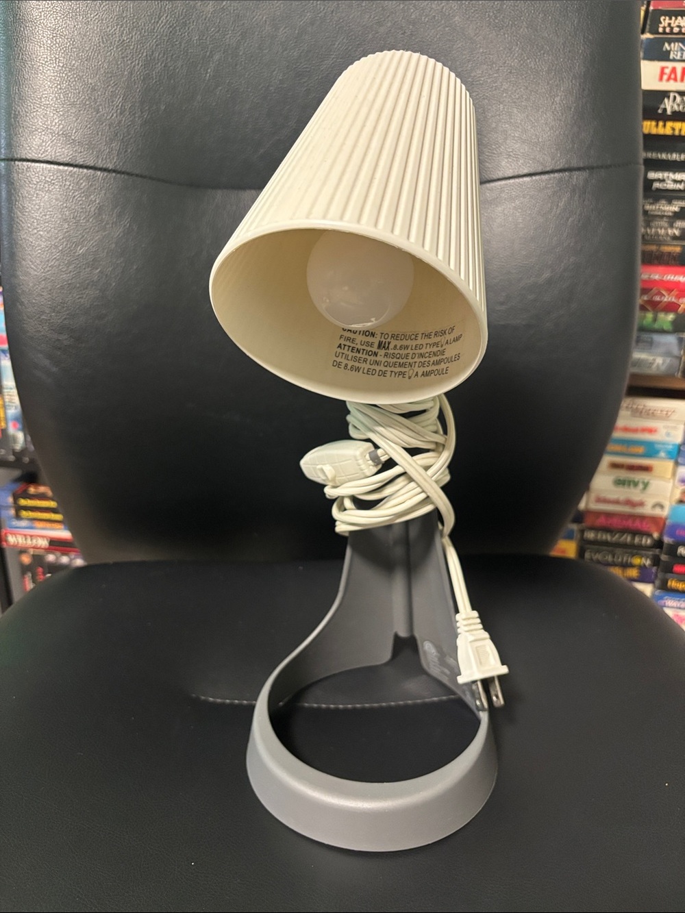Modern Two-Tone Table Lamp - White with Gray Base